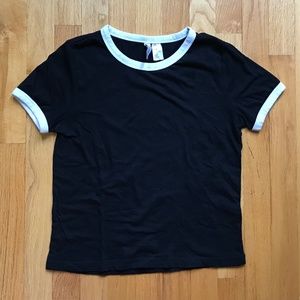 H&M Ringer Tee Black and White